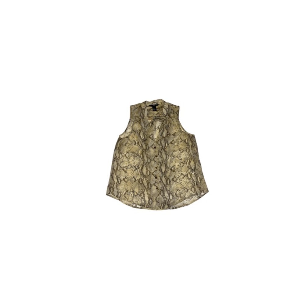 H&M Sheer Tan Snake Print Sleeveless Top - Women’s Size 2